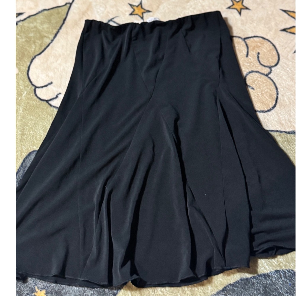 IZ Byer California Skirt Women's Large Black A Line Flare Elastic Waist